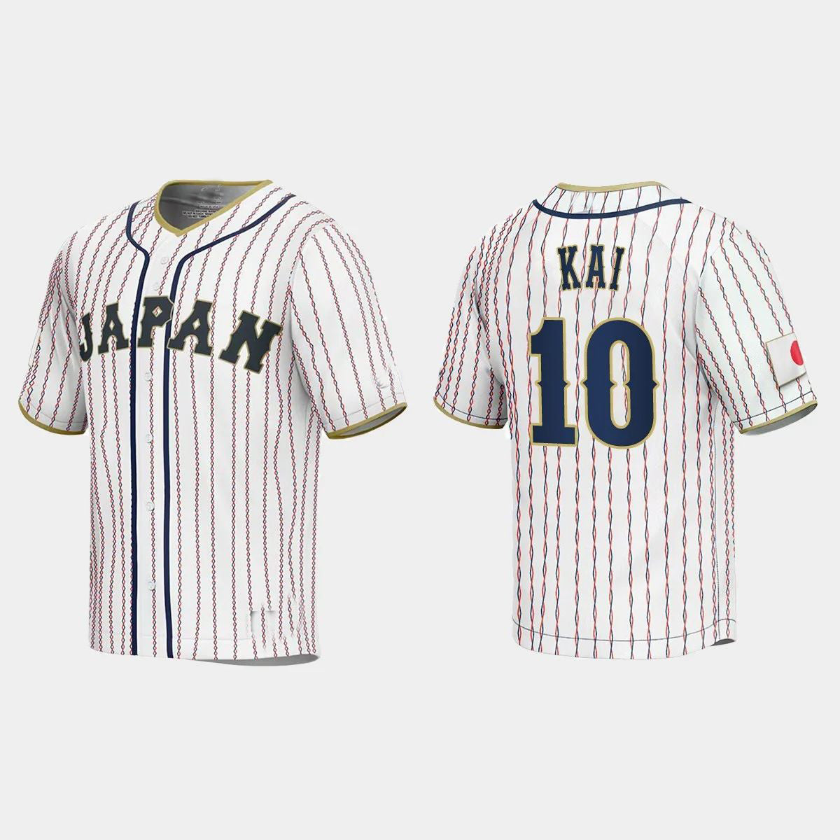 #10 TAKUYA KAI JAPAN BASEBALL 2023 WORLD BASEBALL CLASSIC JERSEY ¨C WHITE Stitches Baseball Jerseys - Main View