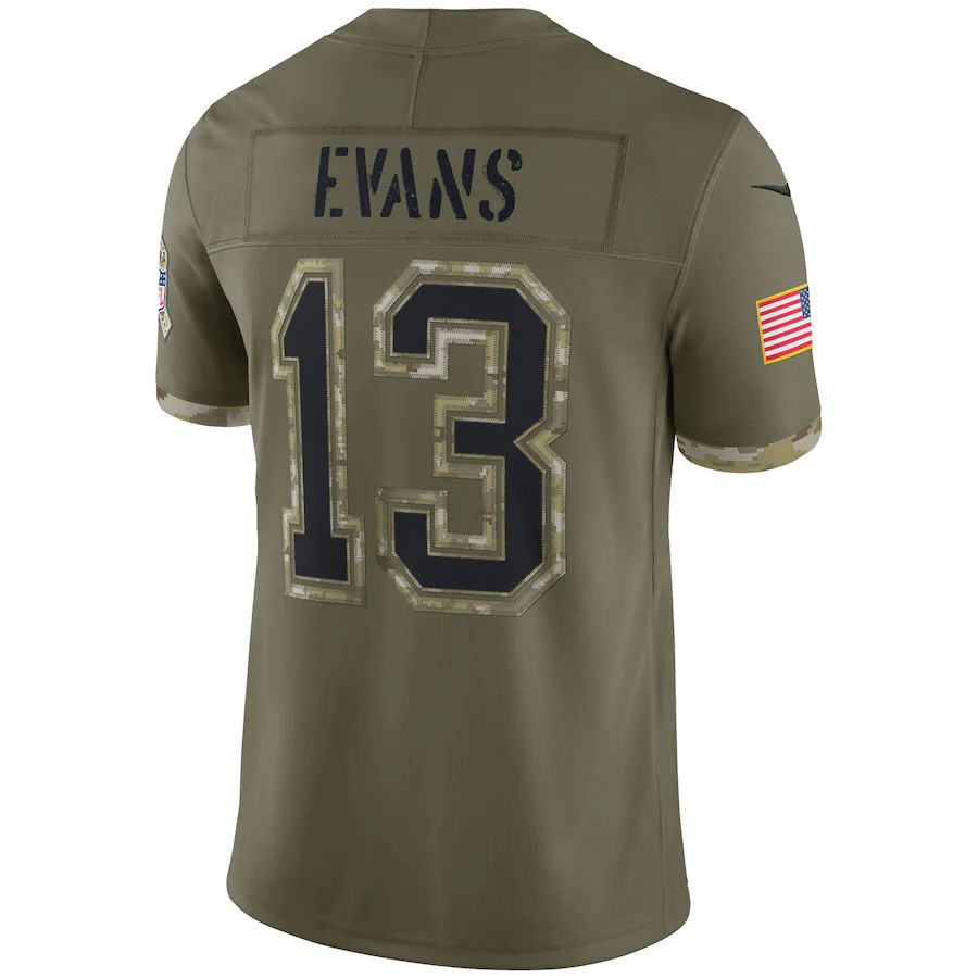 TB.Buccaneers #13 Mike Evans Olive 2022 Salute To Service Limited Jersey Stitched American Football Jerseys - Main View