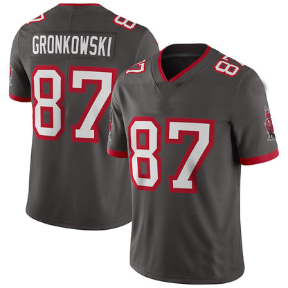 TB.Buccaneers #87 Rob Gronkowski Pewter Alternate Vapor Limited Jersey Stitched American Football Jerseys - Main View
