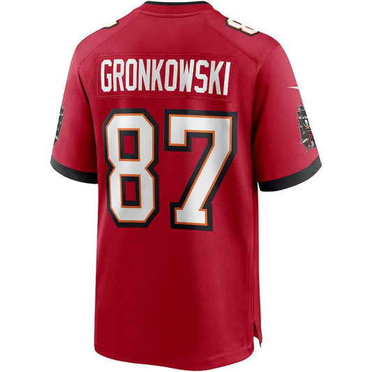 TB.Buccaneers #87 Rob Gronkowski Red Game Jersey Stitched American Football Jerseys - Main View