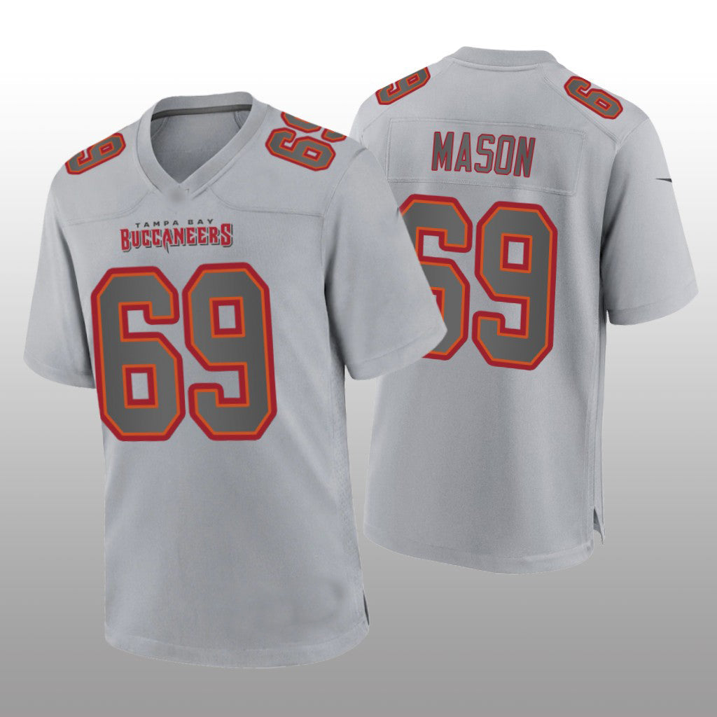 TB.Buccaneers #69 Shaq Mason Gray Atmosphere Game Jersey Stitched American Football Jerseys - Main View