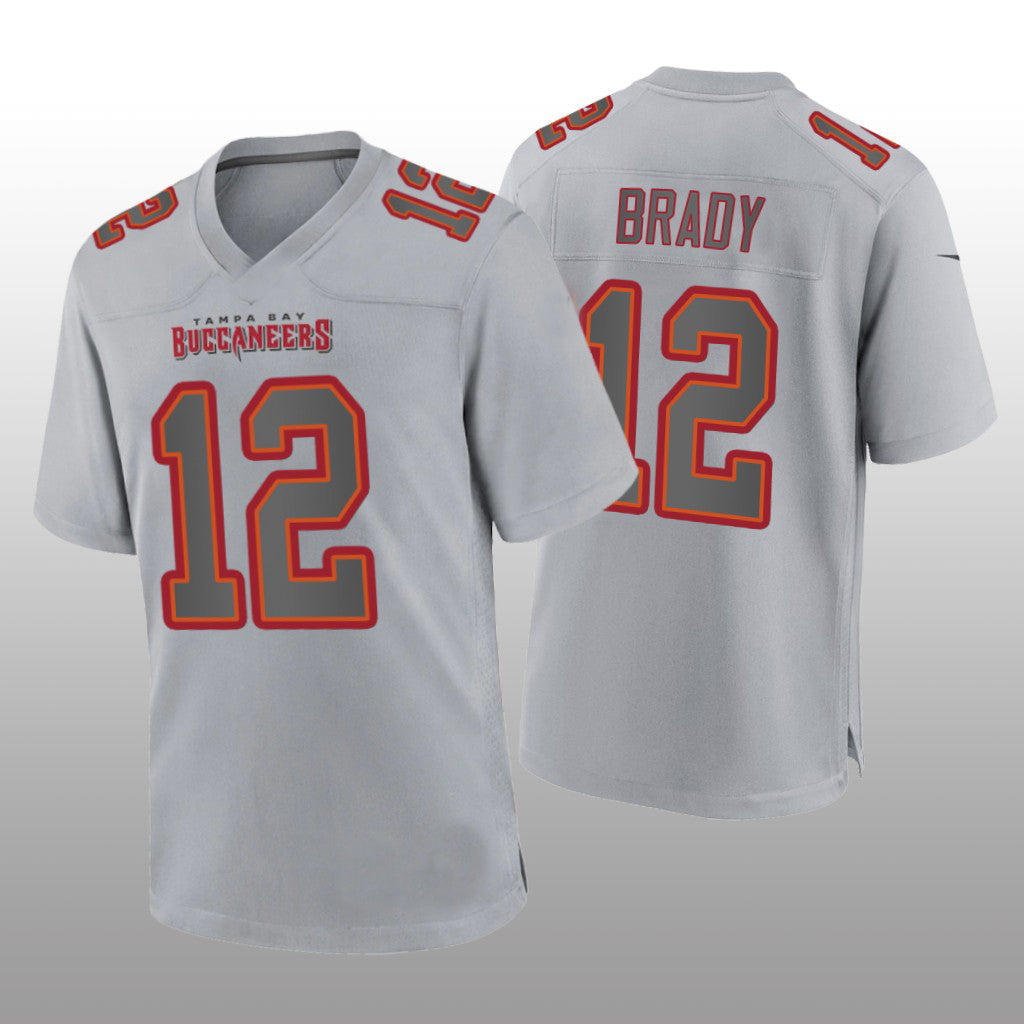 TB.Buccaneers #12 Tom Brady Gray Atmosphere Game Jersey Stitched American Football Jerseys - Main View