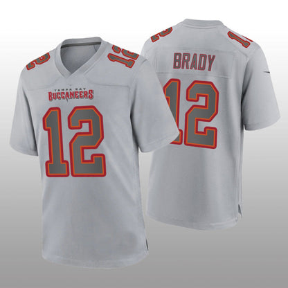 TB.Buccaneers #12 Tom Brady Gray Atmosphere Game Jersey Stitched American Football Jerseys - Main View