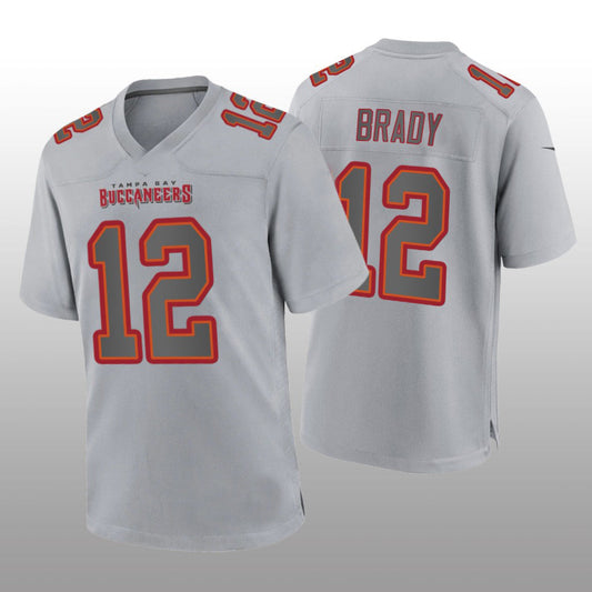 TB.Buccaneers #12 Tom Brady Gray Atmosphere Game Jersey Stitched American Football Jerseys - Main View