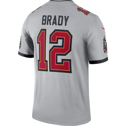 TB.Buccaneers #12 Tom Brady Gray Inverted Legend Jersey Stitched American Football Jerseys - Main View