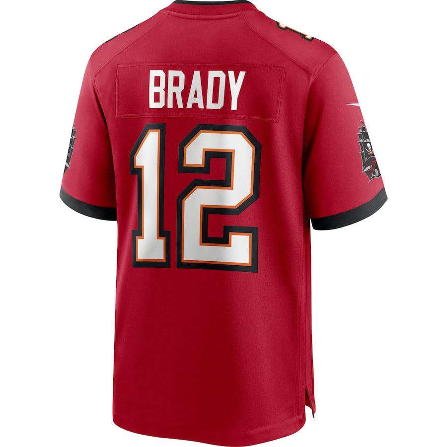 TB.Buccaneers #12 Tom Brady Red Game Jersey Stitched American Football Jerseys - Main View
