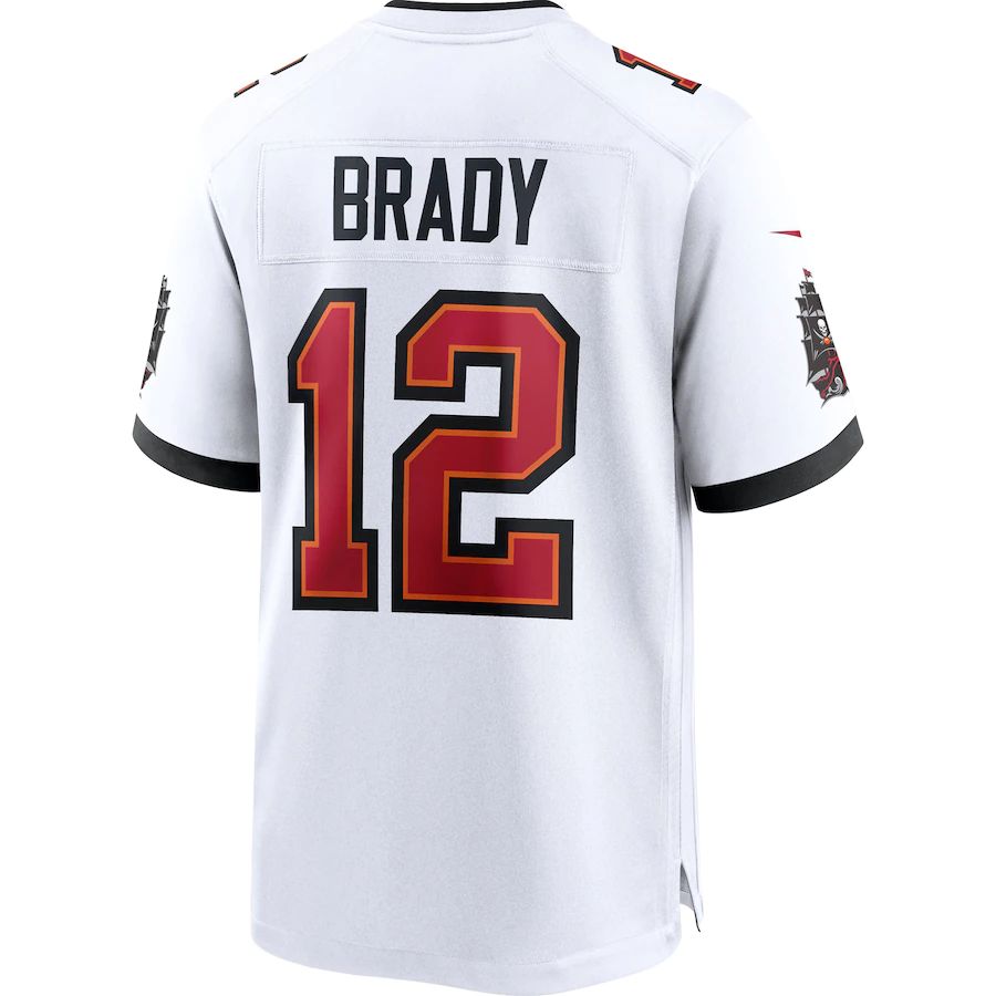 TB.Buccaneers #12 Tom Brady White Game Jersey Stitched American Football Jerseys - Main View
