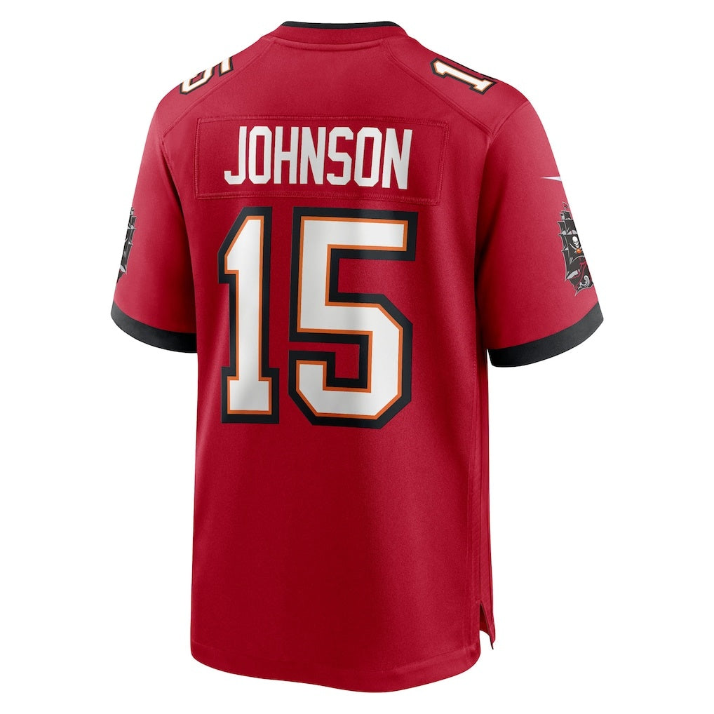 TB.Buccaneers #15 Tez Johnson Red Team Game American Football Jerseys - Main View
