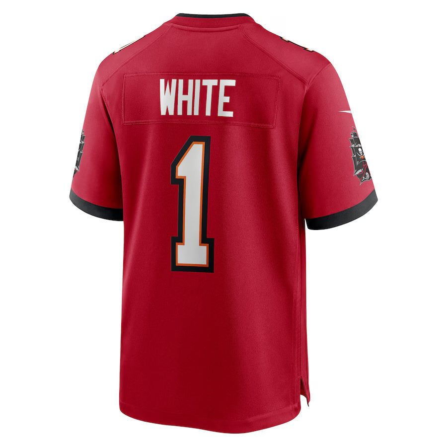 TB.Buccaneers #1 Rachaad White Red 50th Anniversary Game Stitched American Football Jerseys - Main View