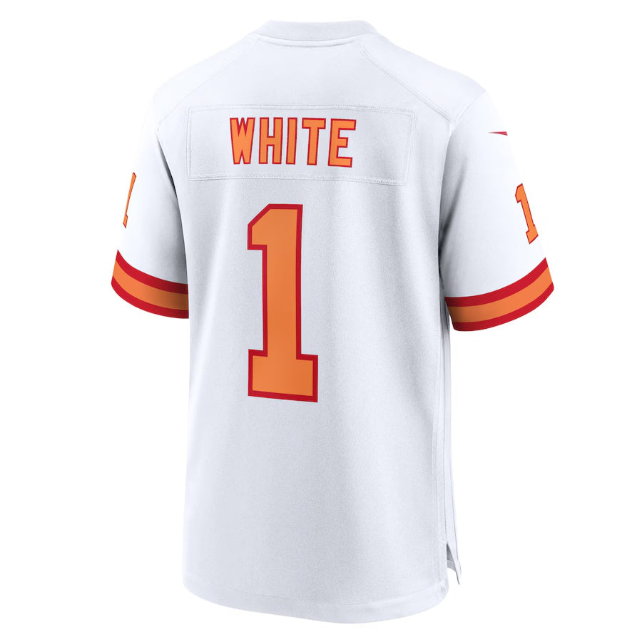 TB.Buccaneers #1 Rachaad White '76 White 50th Season Game Stitched American Football Jerseys - Main View
