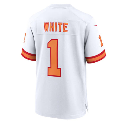 TB.Buccaneers #1 Rachaad White '76 White 50th Season Game Stitched American Football Jerseys - Main View