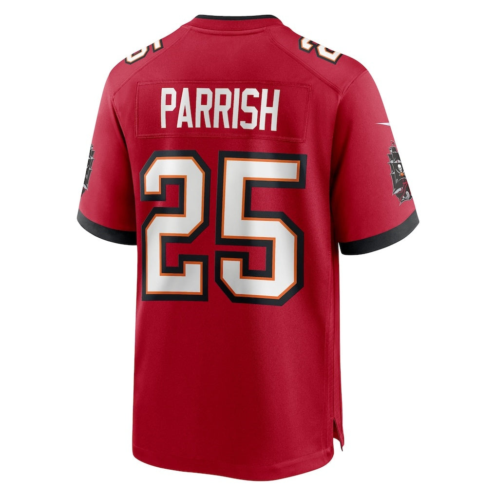 TB.Buccaneers #25 Jacob Parrish Red Team Game American Football Jerseys - Main View