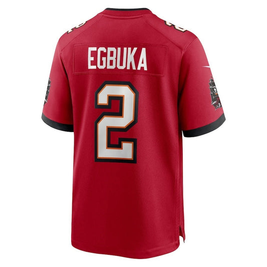 TB.Buccaneers #2 Emeka Egbuka Red Team Game American Football Jerseys - Main View