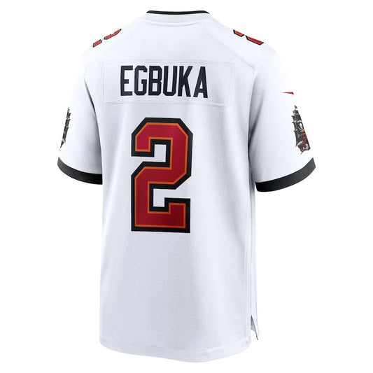 TB.Buccaneers #2 Emeka Egbuka White Game American Football Jerseys - Main View