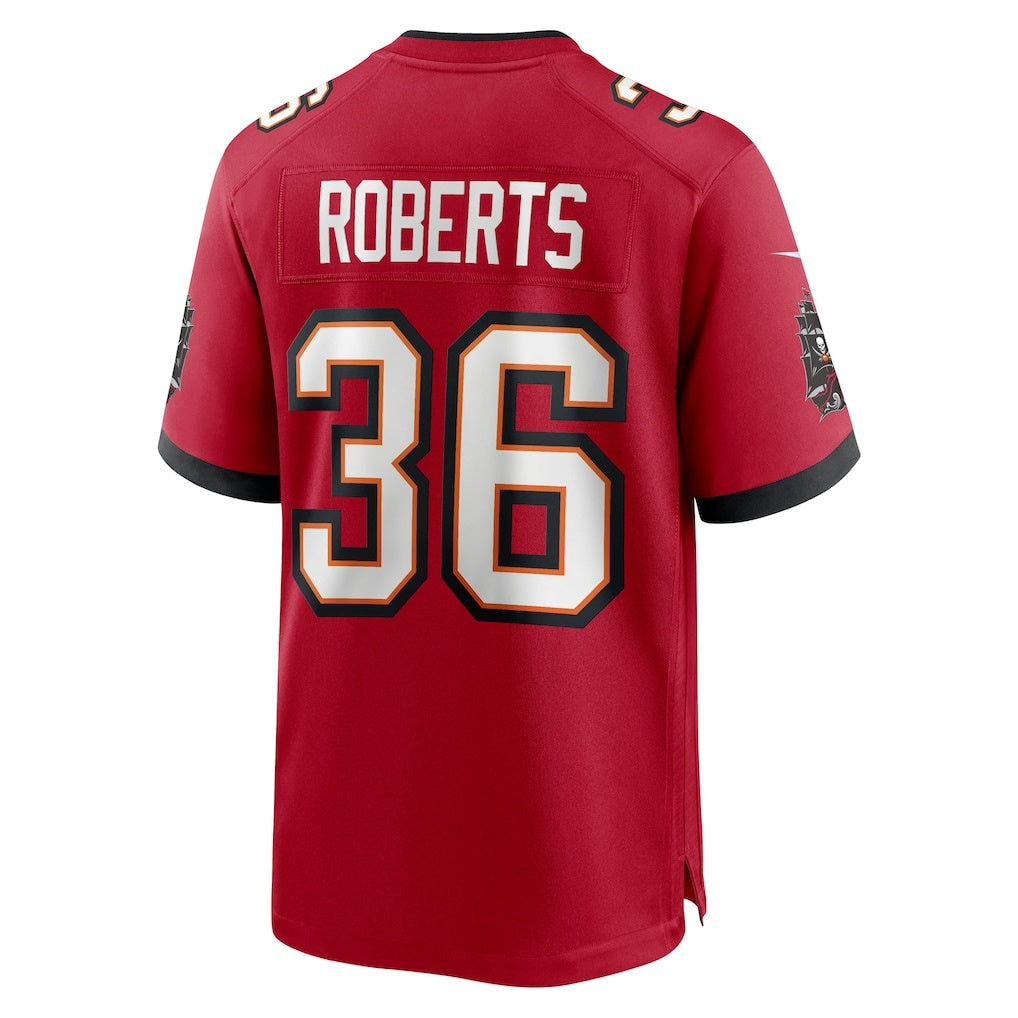 TB.Buccaneers #36 JJ Roberts Red Team Game American Football Jerseys - Main View