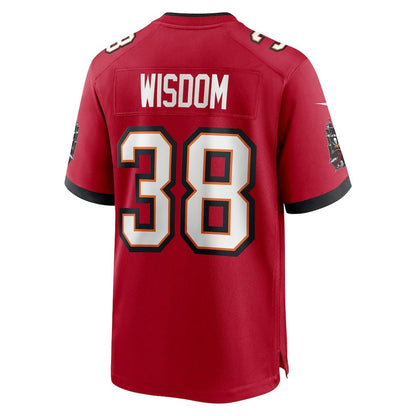 TB.Buccaneers #38 Rashad Wisdom Red Team Game American Football Jerseys - Main View