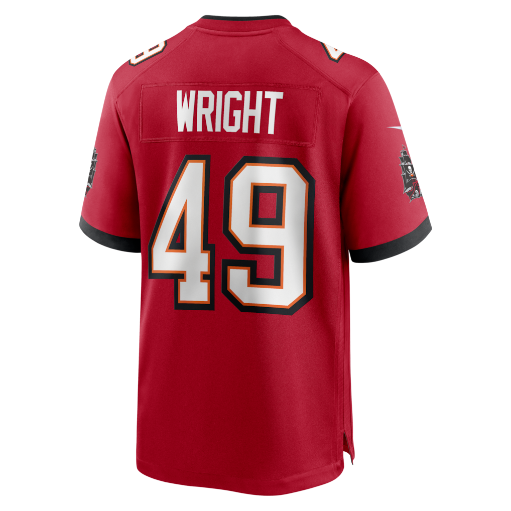 TB.Buccaneers #49 Owen Wright Red Team Game American Football Jerseys - Main View