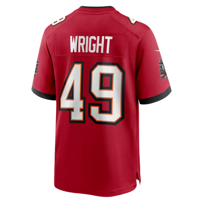 TB.Buccaneers #49 Owen Wright Red Team Game American Football Jerseys - Main View