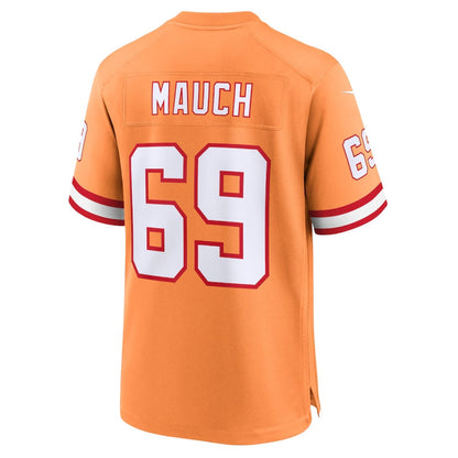TB.Buccaneers #69 Cody Mauch Orange Throwback Game Stitched American Football Jerseys - Main View