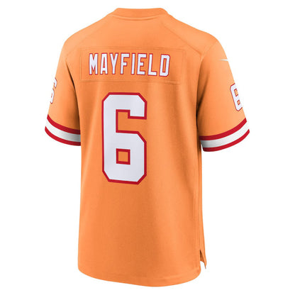 TB.Buccaneers #6 Baker Mayfield Creamsicle 50th Season Game Stitched American Football Jerseys - Main View