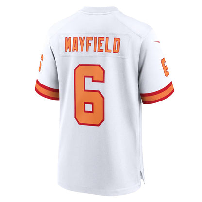 TB.Buccaneers #6 Baker Mayfield '76 White 50th Season Game Stitched American Football Jerseys - Main View