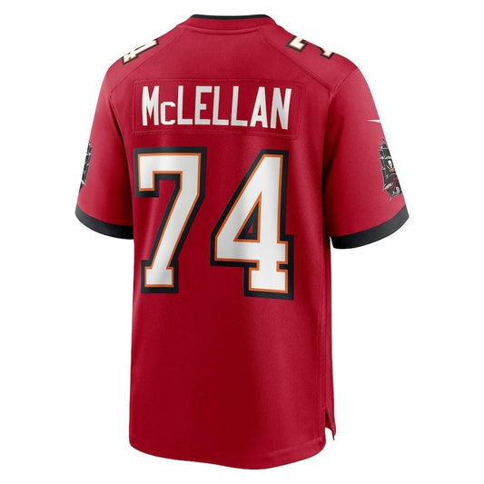 TB.Buccaneers #74 Tyler McLellan Red Team Game American Football Jerseys - Main View