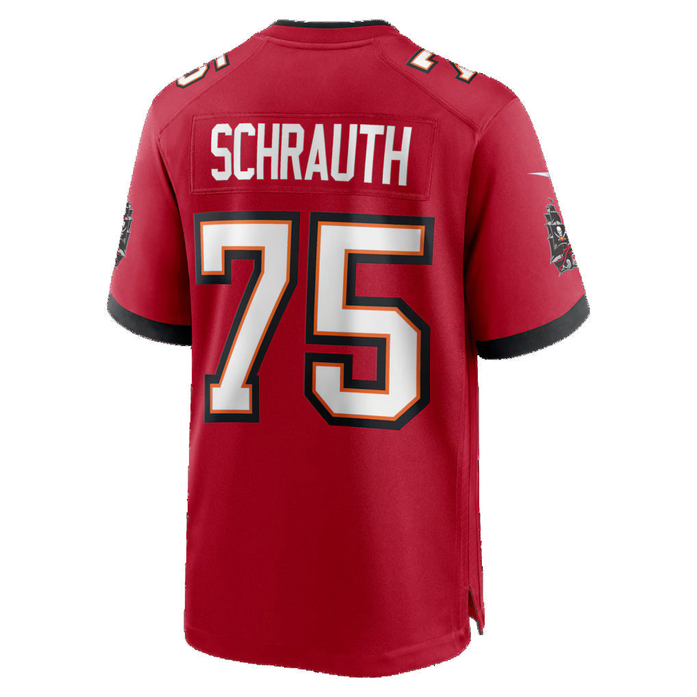 TB.Buccaneers #75 Billy Schrauth Red Team Game  American Football Jerseys - Main View