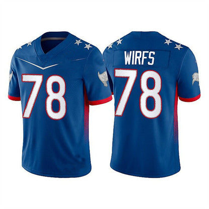TB.Buccaneers #78 Tristan Wirfs 2022 Royal Pro Bowl Stitched Jersey American Football Jerseys - Main View
