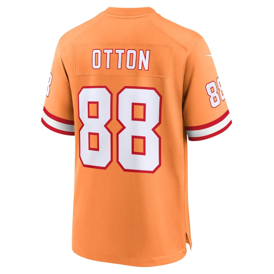 TB.Buccaneers #88 Cade Otton Orange Throwback Game Stitched American Football Jerseys - Main View