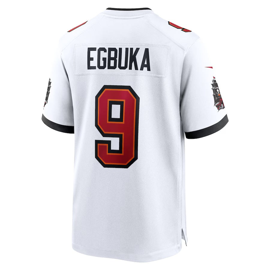 TB.Buccaneers #9 Emeka Egbuka White 50th Season Patch Game Stitched American Football Jerseys - Main View