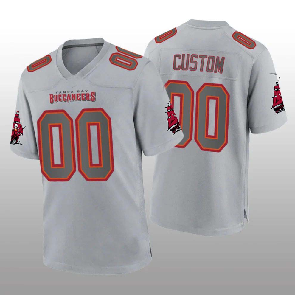 Custom TB.Buccaneers Gray Atmosphere Game Jersey Stitched Jersey American with Logo - Main View