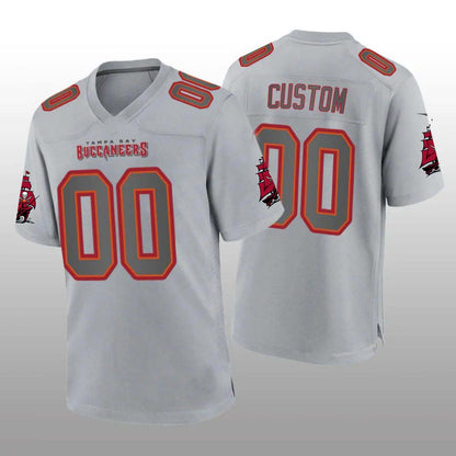 Custom TB.Buccaneers Gray Atmosphere Game Jersey Stitched Jersey American with Logo - Main View