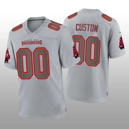 Custom TB.Buccaneers Gray Atmosphere Game Jersey Stitched Jersey American with Logo - Main View