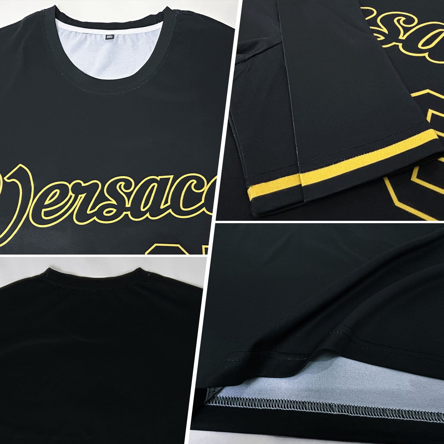 Custom Black Black-Old Gold Performance T-Shirt view 2