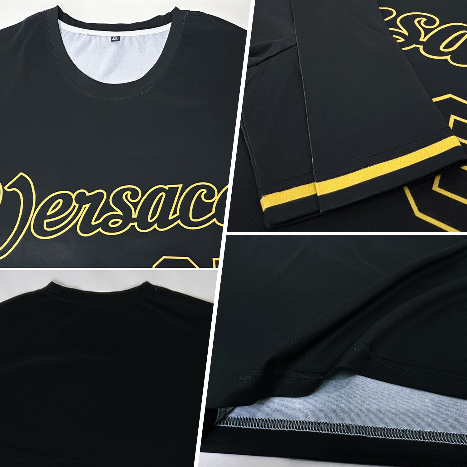 Custom Black Black-Old Gold Performance T-Shirt view 2