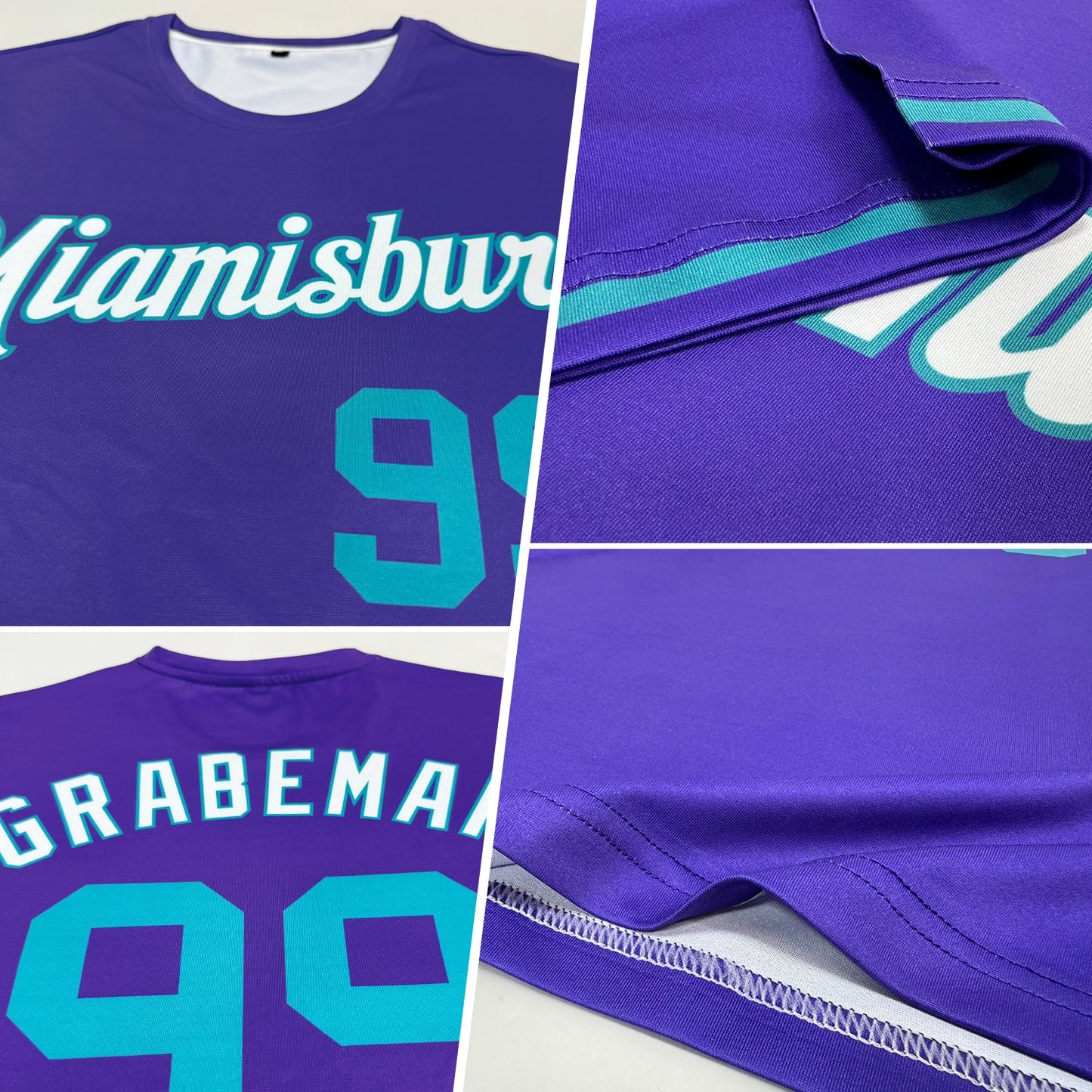Custom Purple Teal-White Performance T-Shirt view 2
