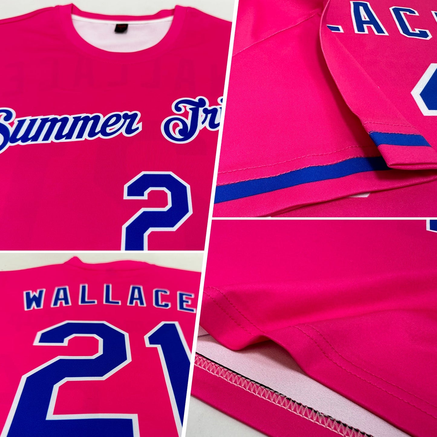 Custom Pink Royal-White Performance T-Shirt view 2
