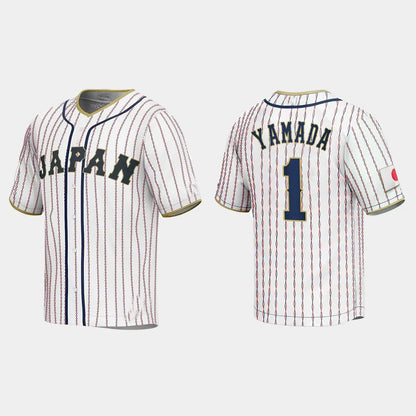 #1 TETSUTO YAMADA JAPAN BASEBALL 2023 WORLD BASEBALL CLASSIC JERSEY ¨C WHITE Stitches Baseball Jerseys - Main View