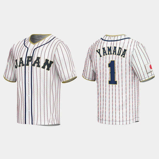 #1 TETSUTO YAMADA JAPAN BASEBALL 2023 WORLD BASEBALL CLASSIC JERSEY ¨C WHITE Stitches Baseball Jerseys - Main View