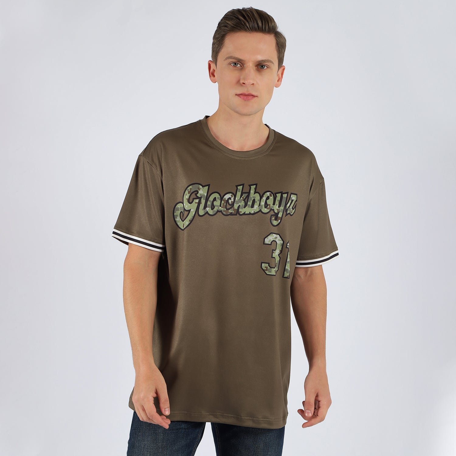 Custom Olive Camo-Black Performance Salute To Service T-Shirt view 2