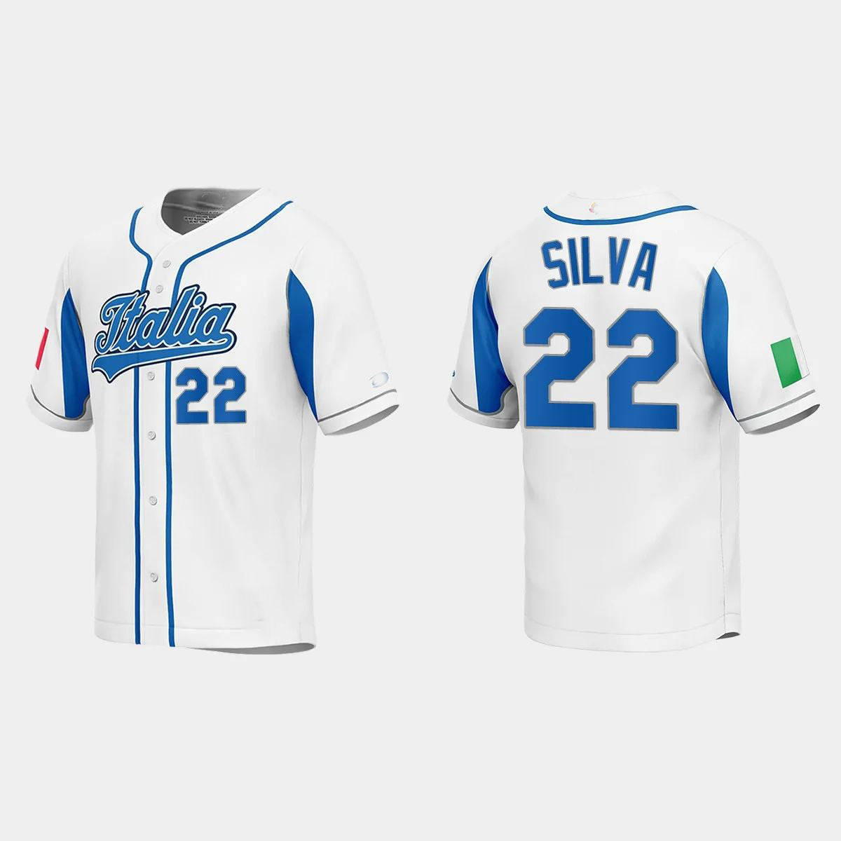 #22 TIAGO DA SILVA ITALY BASEBALL 2023 WORLD BASEBALL CLASSIC JERSEY ¨C WHITE Stitches Baseball Jerseys - Main View