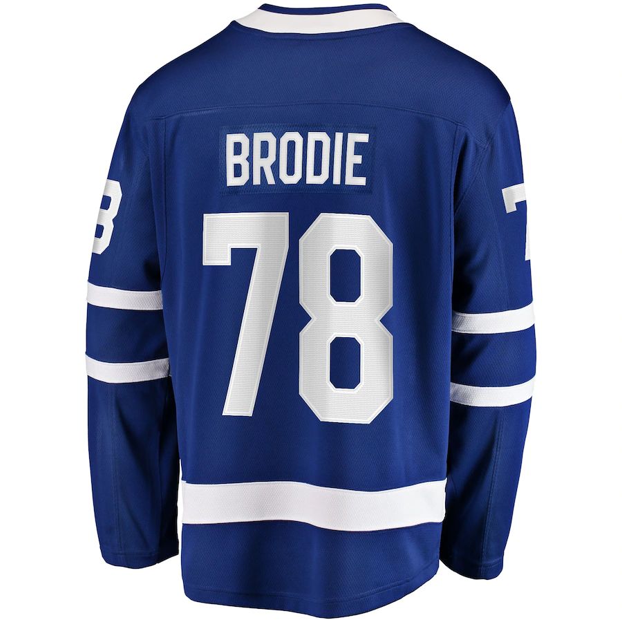 T.Maple Leafs #78 TJ Brodie Fanatics Branded Home Breakaway Player Jersey Blue Stitched American Hockey Jerseys - Main View