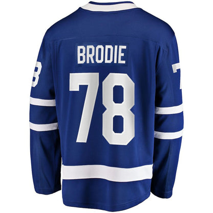 T.Maple Leafs #78 TJ Brodie Fanatics Branded Home Breakaway Player Jersey Blue Stitched American Hockey Jerseys - Main View