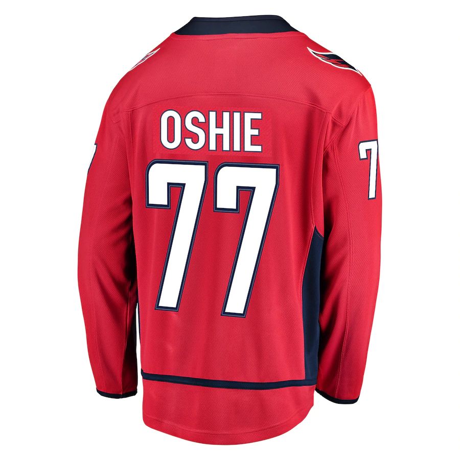 W.Capitals #77 TJ Oshie Fanatics Branded Breakaway Player Jersey Red Stitched American Hockey Jerseys - Main View