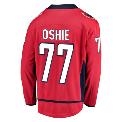 W.Capitals #77 TJ Oshie Fanatics Branded Breakaway Player Jersey Red Stitched American Hockey Jerseys - Main View