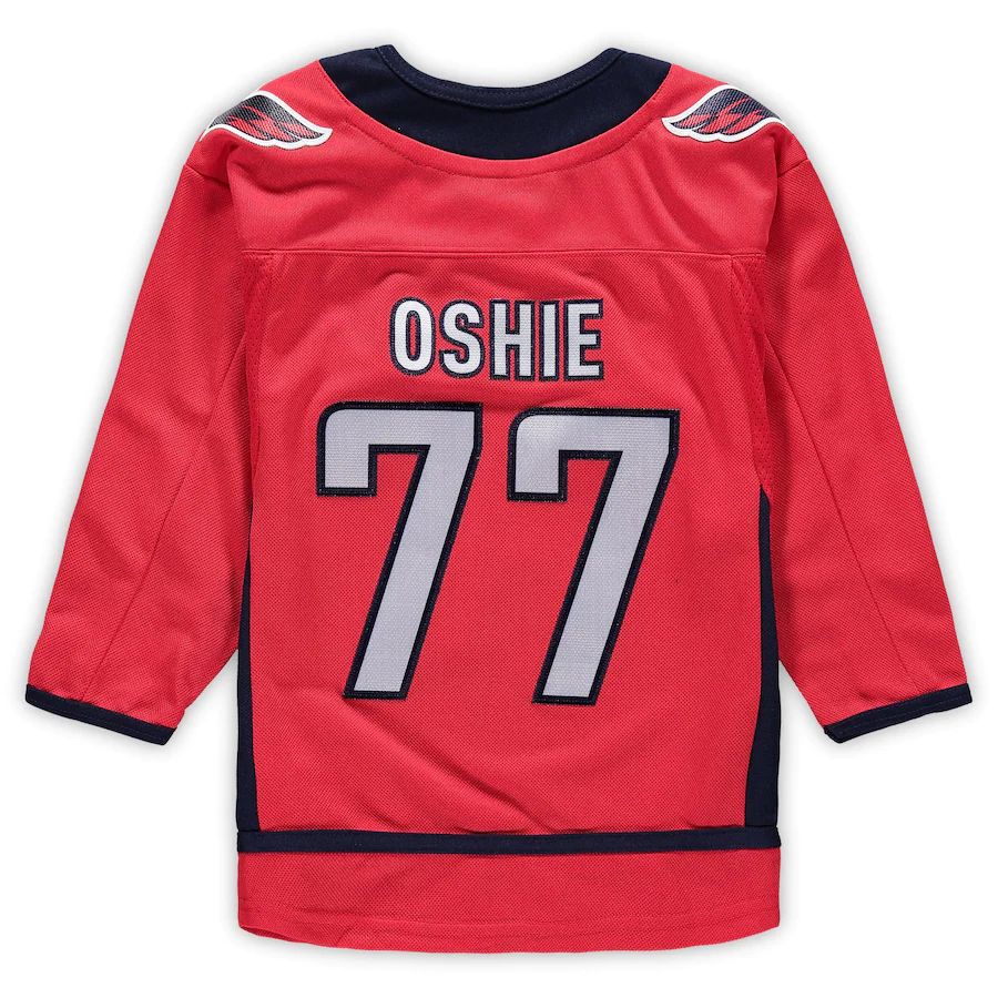 W.Capitals #77 TJ Oshie Preschool Home Premier Player Jersey Red Stitched American Hockey Jerseys - Main View