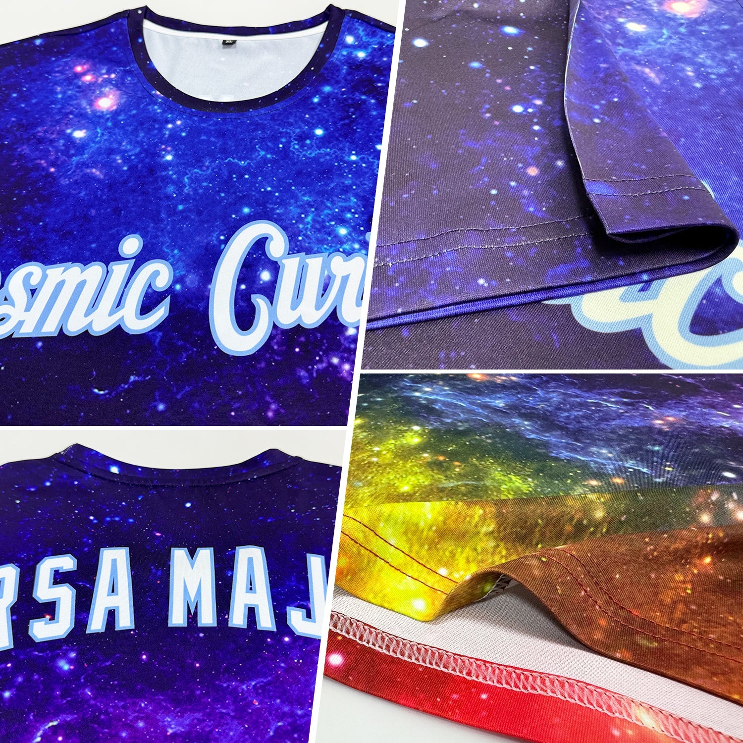 Custom Galactic White-Light Blue 3D Performance T-Shirt view 2