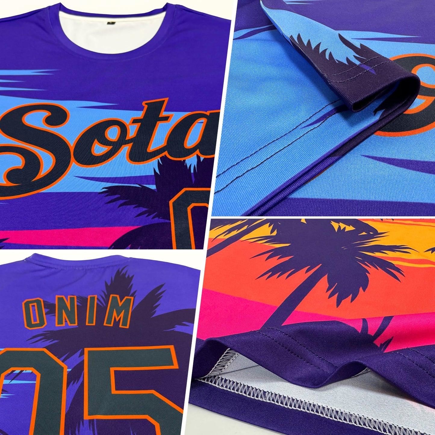 Custom 3D Pattern Design Hawaii Palm Trees Performance T-Shirt view 2