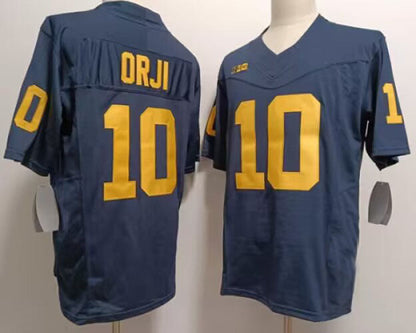 M.Wolverines #10 Alex Orji 2023 F.U.S.E. Navy Stitched Jersey College Jerseys - Main View