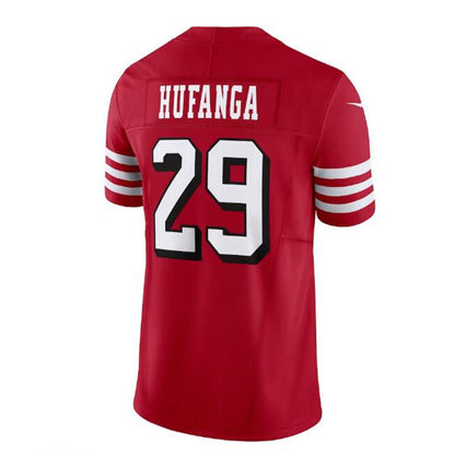 SF. 49ers #29 Talanoa Hufanga Scarlet Vapor Limited Jerseys Stitched American Football Jersey - Main View